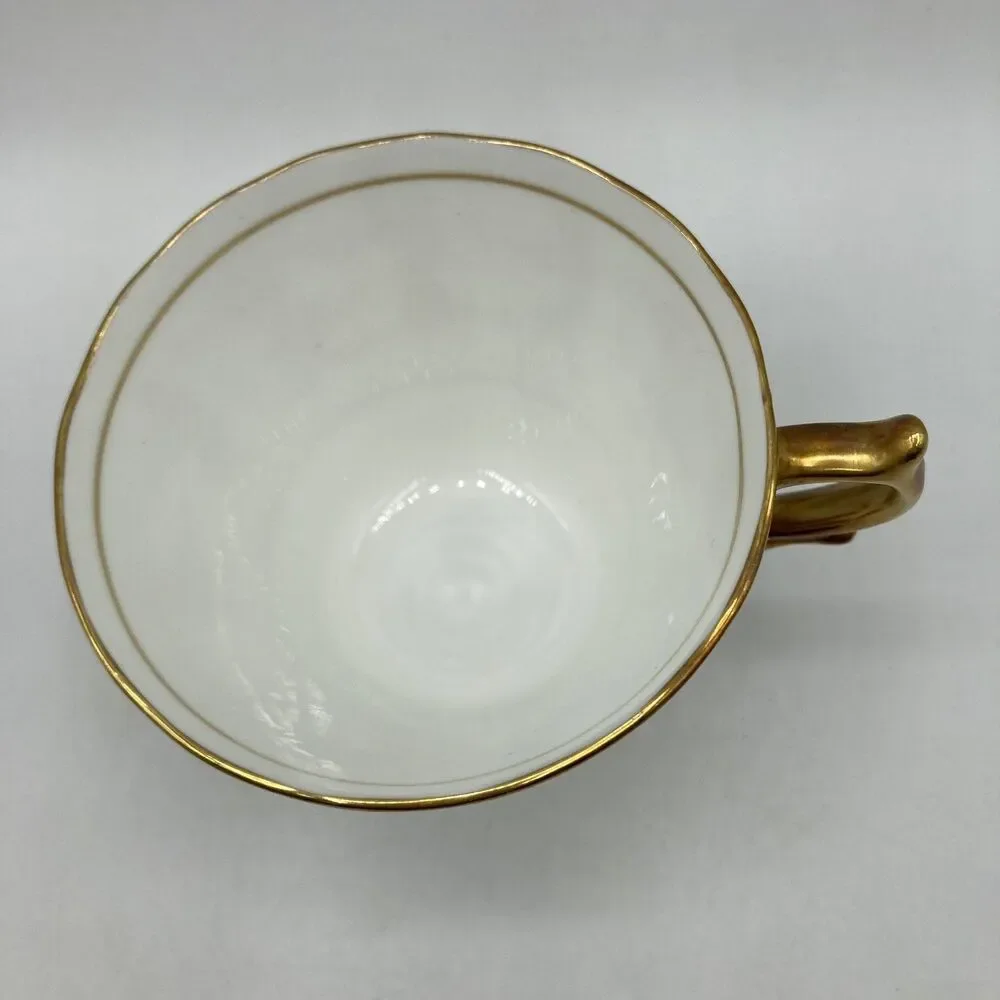 Vintage Taylor & Kent Bone China Tea Cup & Saucer Greek Figures Red Gold England
